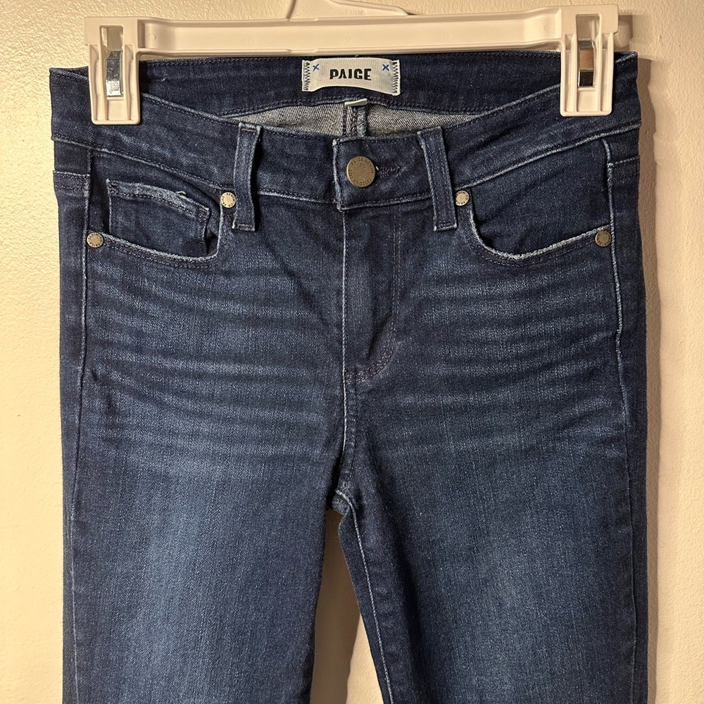 PAIGE Women's Dark Blue Manhattan Jeans